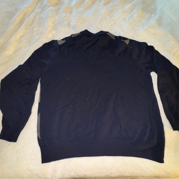 Brooks Brothers Men's Argyle Crewneck Sweater - Navy and Gray Size XL - Picture 5 of 5